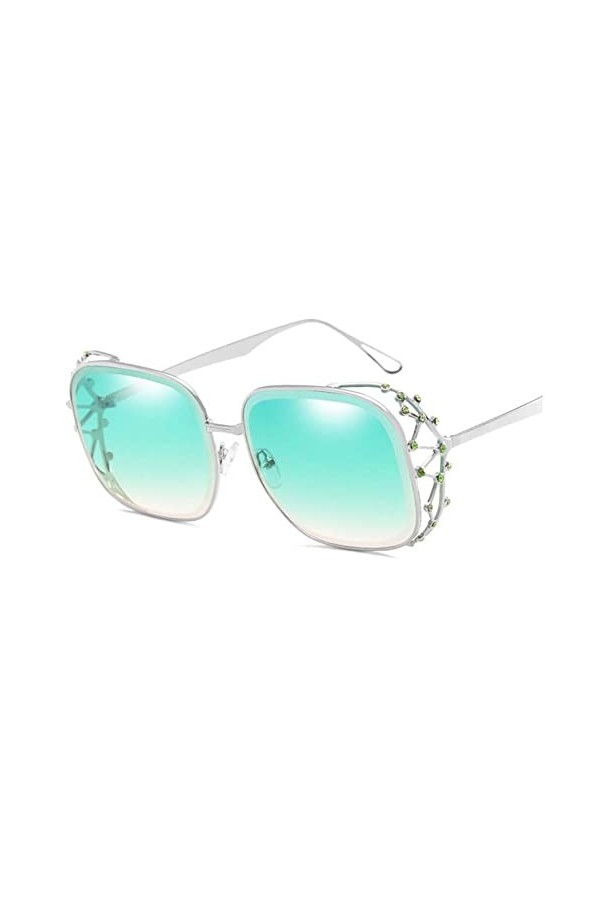 XINXIN Lunettes De Soleil for Femmes avec Décoration Creuse Et Diamant, Grandes Lunettes De Vacances en Plein Cadre Color : 