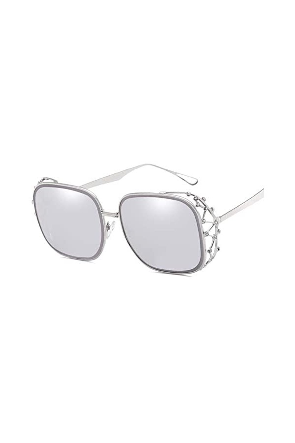 XINXIN Lunettes De Soleil for Femmes avec Décoration Creuse Et Diamant, Grandes Lunettes De Vacances en Plein Cadre Color : 