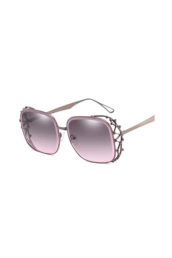 XINXIN Lunettes De Soleil for Femmes avec Décoration Creuse Et Diamant, Grandes Lunettes De Vacances en Plein Cadre Color : 