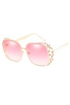XINXIN Lunettes De Soleil for Femmes avec Décoration Creuse Et Diamant, Grandes Lunettes De Vacances en Plein Cadre Color : 