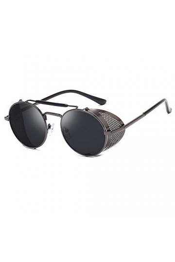 e-phoria Lunettes de soleil Steampunk | Boucliers latéraux | Cadre d’or/Lentille noire