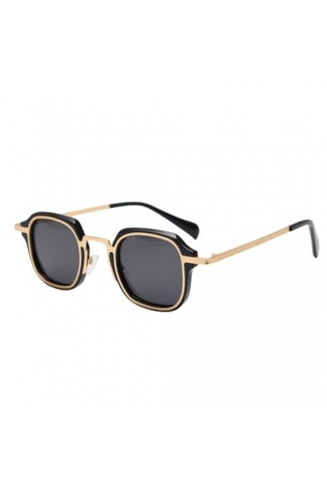 HCHES Lunettes de Soleil Vintage Femme polarisées Hommes rétro été mâle Lunettes de Soleil carrées pour Femmes Style Punk mét
