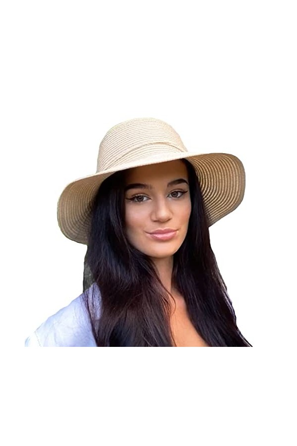 TOSKATOK Chapeau de Soleil dété Pliable pour Femme-Taille Unique-Blanc