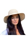 TOSKATOK Chapeau de Soleil dété Pliable pour Femme-Taille Unique-Blanc