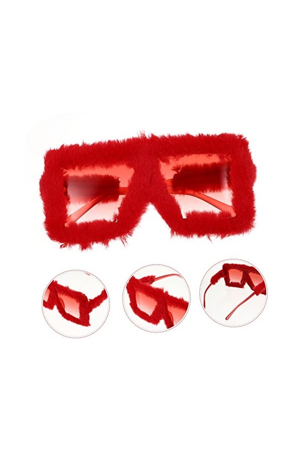 ABOOFAN Lunettes De Soleil En Peluche Lunettes De Soleil Pour Le Bal Décor Coloré Lunettes Groovy Lunettes De Soleil En Peluc