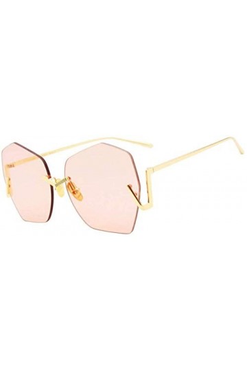 NIUASH Lunettes de Soleil polarisées Mode Lunettes de Soleil sans Monture Femmes Vintage été Dames Lunettes de Soleil Femme L