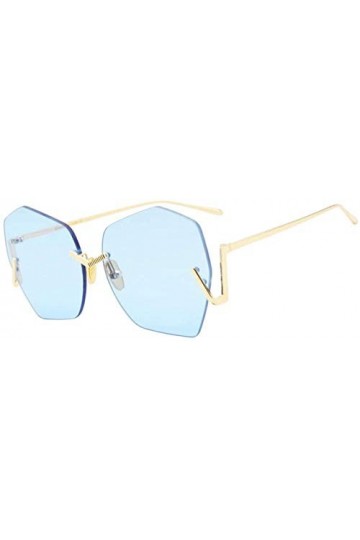 NIUASH Lunettes de Soleil polarisées Mode Lunettes de Soleil sans Monture Femmes Vintage été Dames Lunettes de Soleil Femme L