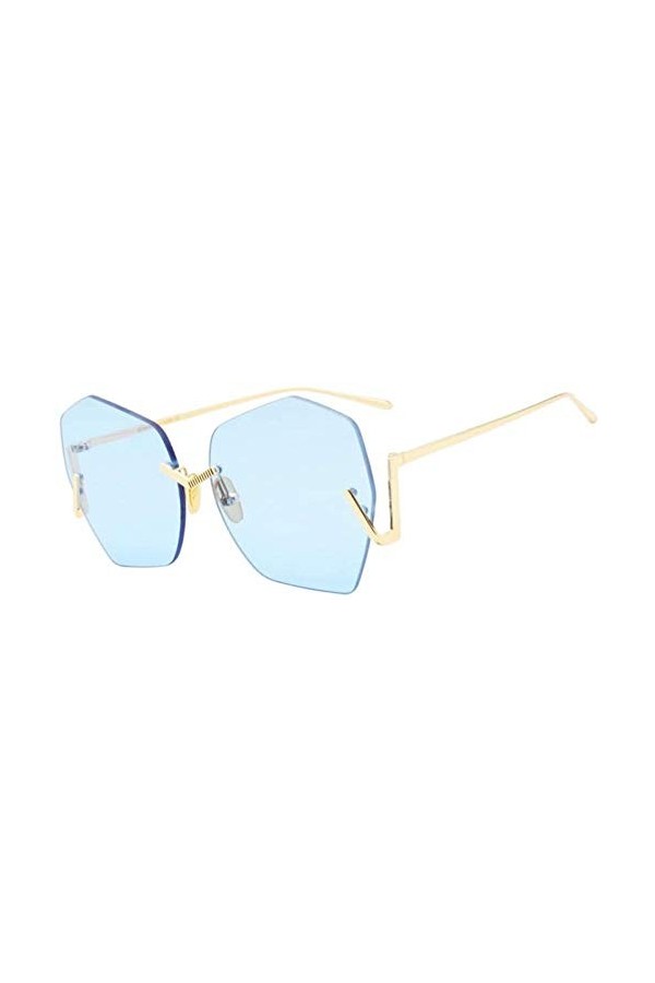 NIUASH Lunettes de Soleil polarisées Mode Lunettes de Soleil sans Monture Femmes Vintage été Dames Lunettes de Soleil Femme L