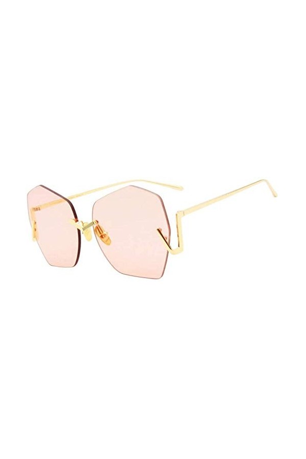 NIUASH Lunettes de Soleil polarisées Mode Lunettes de Soleil sans Monture Femmes Vintage été Dames Lunettes de Soleil Femme L