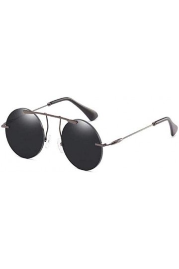 NIUASH Lunettes de Soleil Lunettes de Soleil sans Monture Femmes Lunettes de Soleil à la Mode Lunettes de Soleil Rondes Rouge