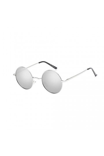 e-phoria Nuances rondes polarisées | Petit cadre | Vintage | Cadre argenté/Lentille de