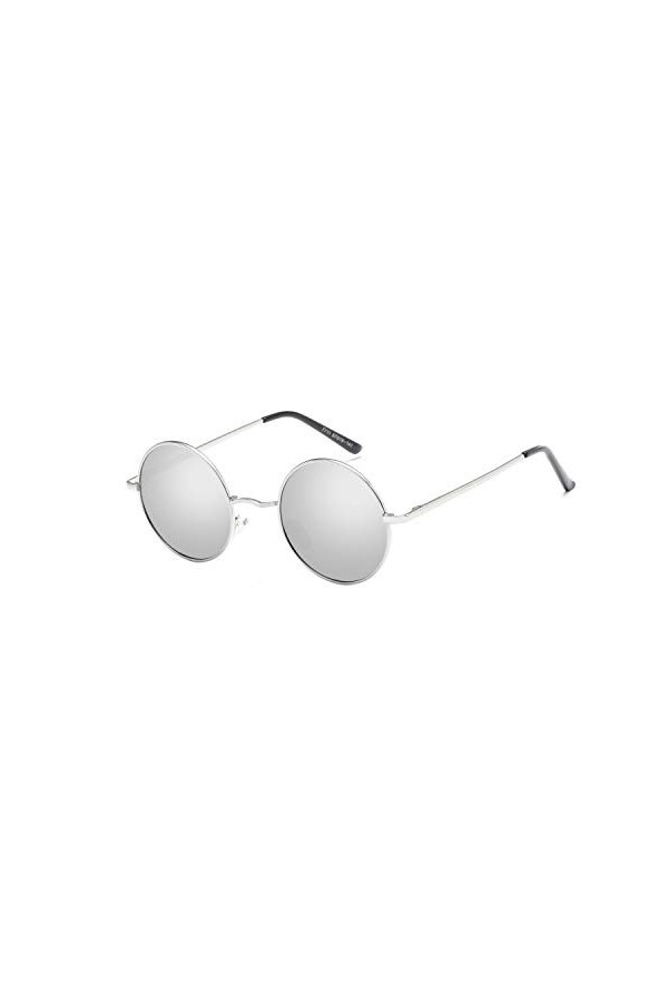 e-phoria Nuances rondes polarisées | Petit cadre | Vintage | Cadre argenté/Lentille de