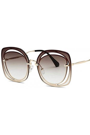 NIUASH Lunettes de Soleil polarisées Dames carrées Lunettes de Soleil Creuses 2019 Nuances surdimensionnées sans Monture Miro