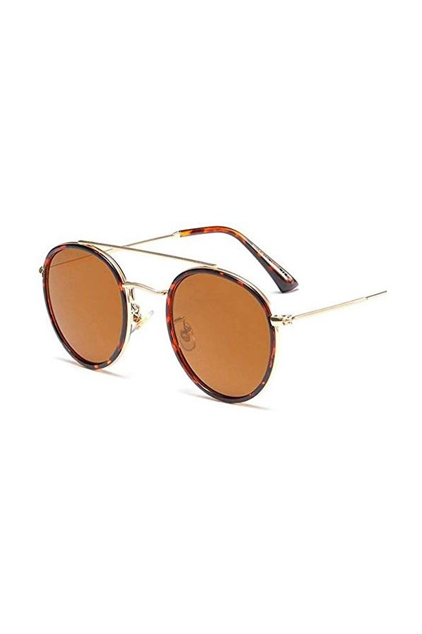 NIUASH Lunettes de Soleil polarisées Lunettes de Soleil Rondes Classiques Unisexes Femmes Populaires en métal Petites Lunette