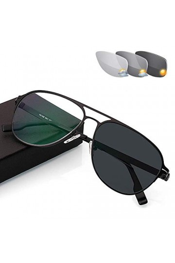 Eyetary Lunettes de lecture avec transition Photochromique, lentille bifocale en asphérique Lunettes de soleil aviateur lecte