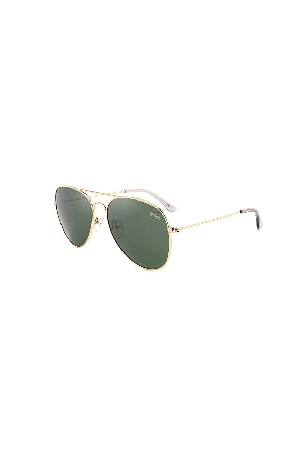 Lee Cooper Lunettes de soleil polarisées classiques pour homme et femme avec protection UV400, verres dégradés légers, Vert, 