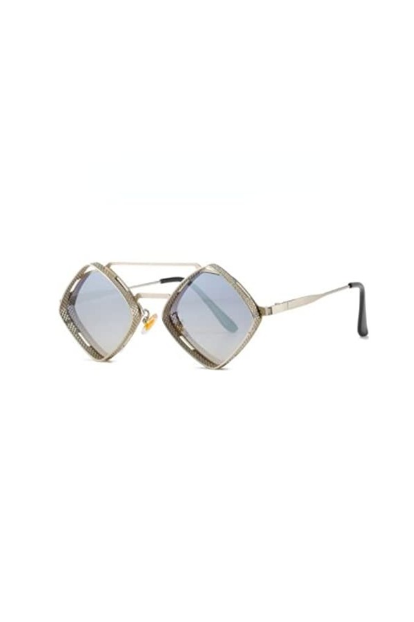 Nouveau Métal Steampunk Lunettes De Soleil Rétro Hommes Femmes Découpe Cadre Rectangulaire Lunettes De Soleil Color:b 
