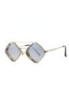 Nouveau Métal Steampunk Lunettes De Soleil Rétro Hommes Femmes Découpe Cadre Rectangulaire Lunettes De Soleil Color:b 