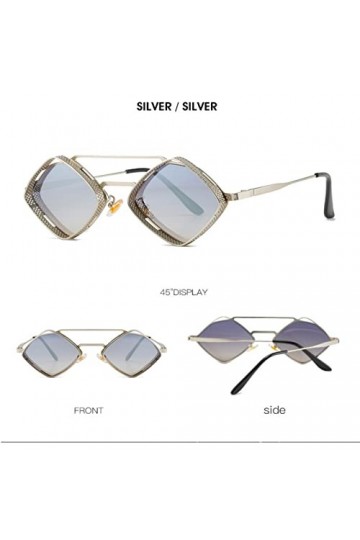 Nouveau Métal Steampunk Lunettes De Soleil Rétro Hommes Femmes Découpe Cadre Rectangulaire Lunettes De Soleil Color:b 