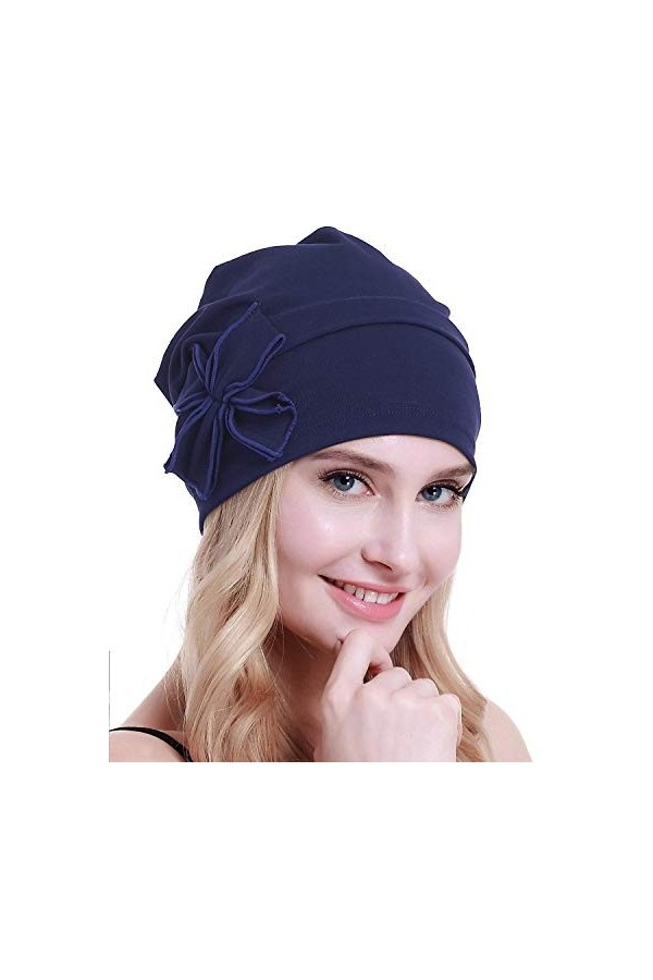 osvyo Bonnet turban chimio en coton pour femme atteinte de cancer et de perte de cheveux, Coton Abricot 1, taille unique