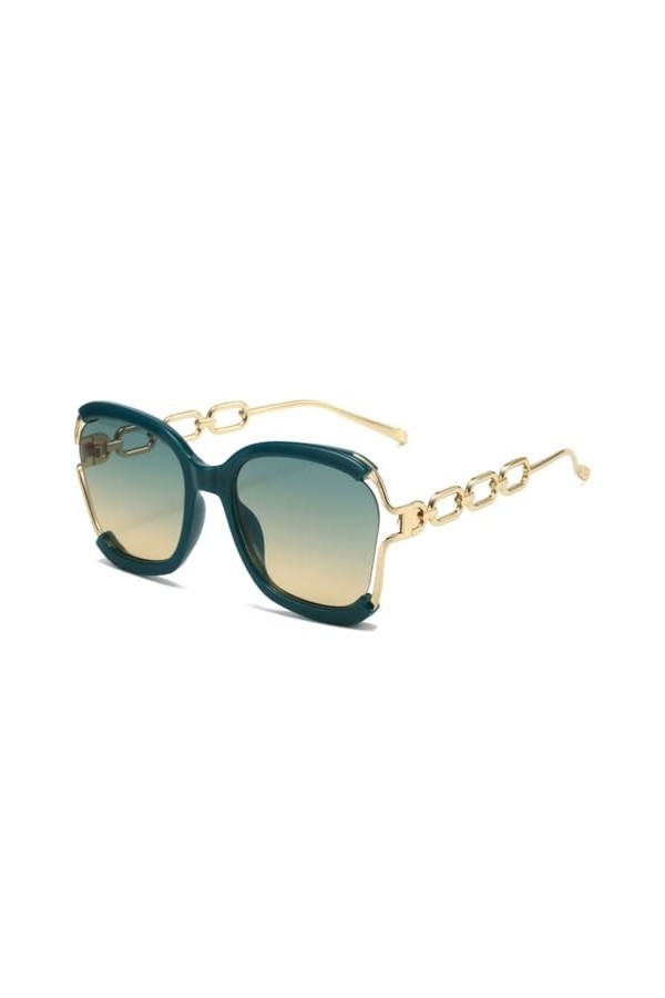 Carré Femmes Hommes Lunettes de Soleil Rétro Dégradé Couleur Parasol Miroir Extérieur Protection Lunettes Uv400,3, Taille Uni