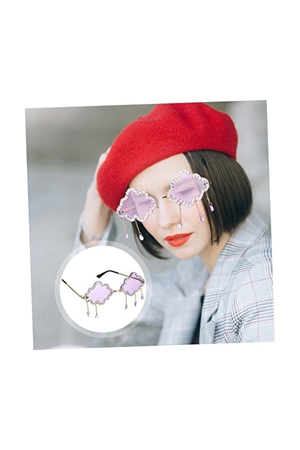 USHOBE 4 Paires De Lunettes De Soleil Nuage Lunettes Disco En Forme De Nuage Lunettes De Fête Lunettes Nuage Lunettes De Sole