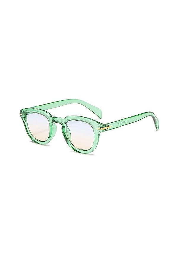 HCHES Lunettes de soleil rondes pour hommes femmes lunettes de soleil carrées rétro vintage, vert, dégradé, taille unique