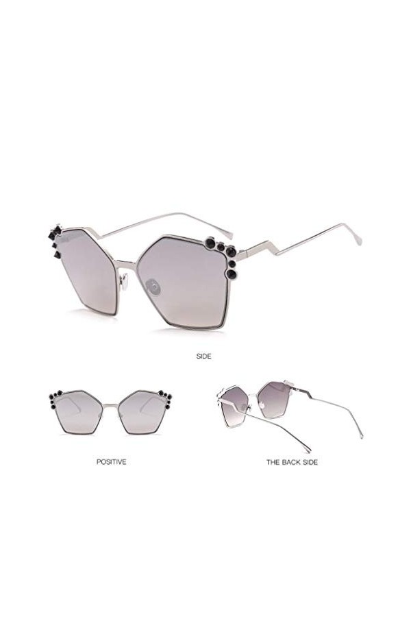 NIUASH Lunettes de Soleil polarisées Lunettes de Soleil irrégulières Femmes Cadre de Lunettes de Soleil Miroir carré Cateye F