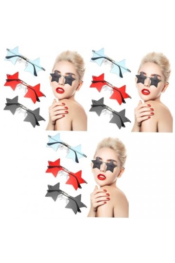 jojofuny 9 Paires Lunettes De Fête Drôles Cotillons Tropicaux Lunettes Élégantes Lunettes De Soleil Étoiles Pour Femmes Lunet