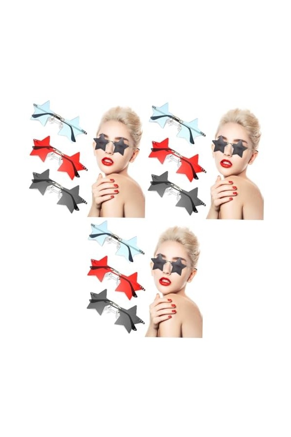 jojofuny 9 Paires Lunettes De Fête Drôles Cotillons Tropicaux Lunettes Élégantes Lunettes De Soleil Étoiles Pour Femmes Lunet