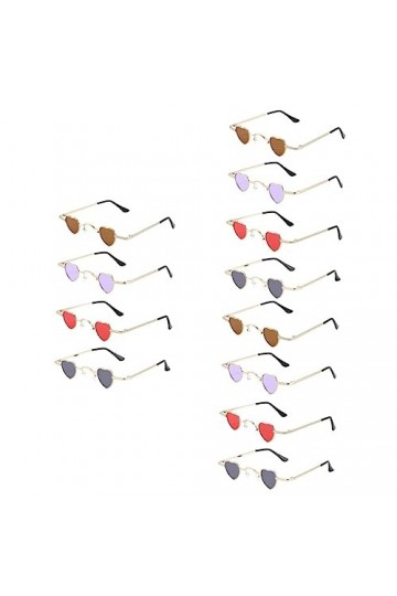 ABOOFAN 12 Pcs Coeur Lunettes De Soleil Rétro Lunettes Enterrement De Vie De Jeune Fille Fournitures Bizarre En Forme De Lune