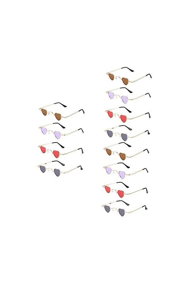 ABOOFAN 12 Pcs Coeur Lunettes De Soleil Rétro Lunettes Enterrement De Vie De Jeune Fille Fournitures Bizarre En Forme De Lune