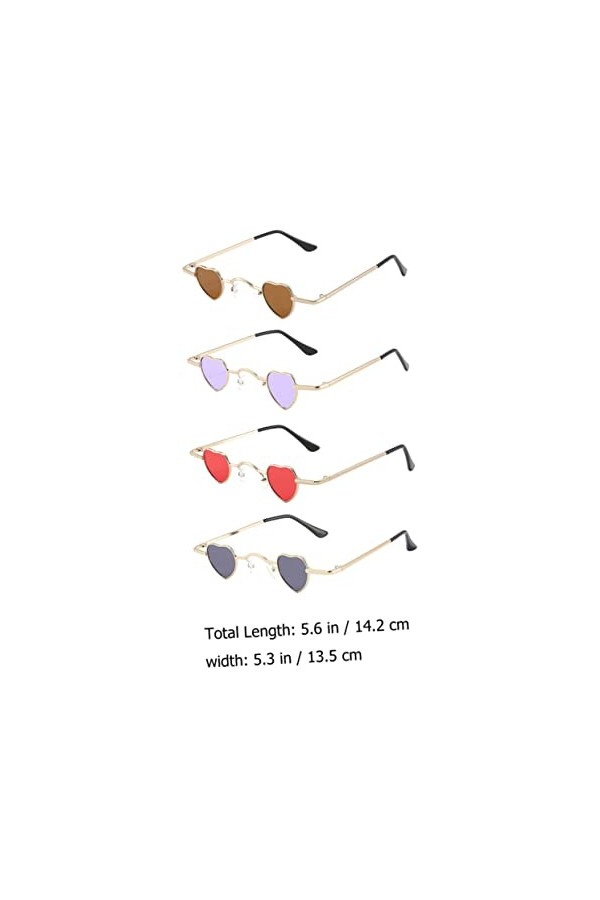 ABOOFAN 12 Pcs Coeur Lunettes De Soleil Rétro Lunettes Enterrement De Vie De Jeune Fille Fournitures Bizarre En Forme De Lune