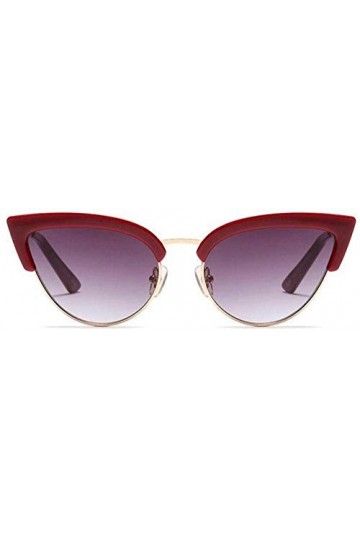 NIUASH Lunettes de Soleil polarisées Demi-Cadre Oeil de Chat Mode Lunettes de Soleil Femmes Marques Lunettes de Soleil pour F