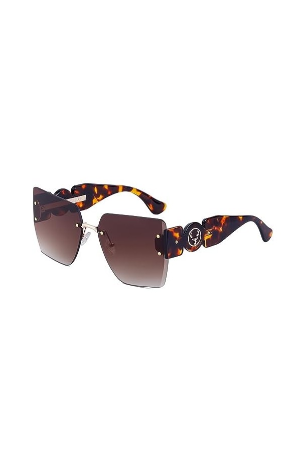 MUTYNE Lunettes de soleil carrées sans monture surdimensionnées Femmes Hommes Lunettes de soleil sans cadre pour dames Lunett