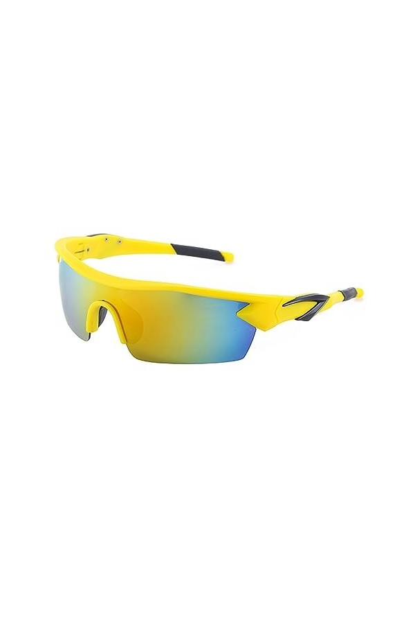 Lunettes de Soleil de Sport pour Femmes Lunettes de Soleil à Dessus Plat pour Hommes Lentille Miroir Lunettes de Soleil de Sp