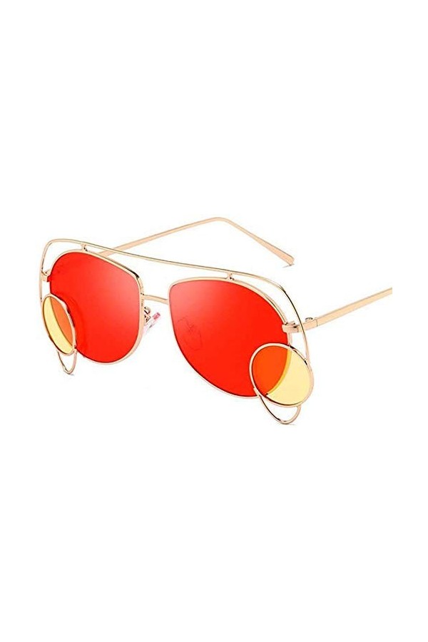 ZYIZEE Lunettes de Soleil Unique Mode Femmes Lunettes de Soleil carrées Lunettes de Soleil Rondes Hommes Tendance Rue tir Cla