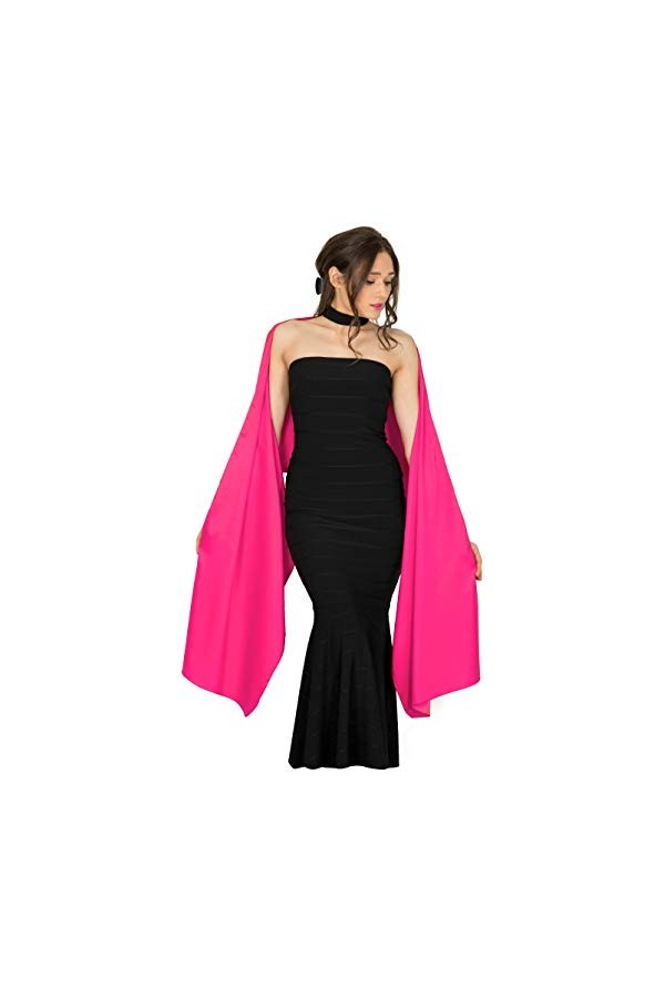 BlackButterfly Etole Châle Wrap en satin pour mariage, bal de promo, soirée Bordeau, Taille unique 