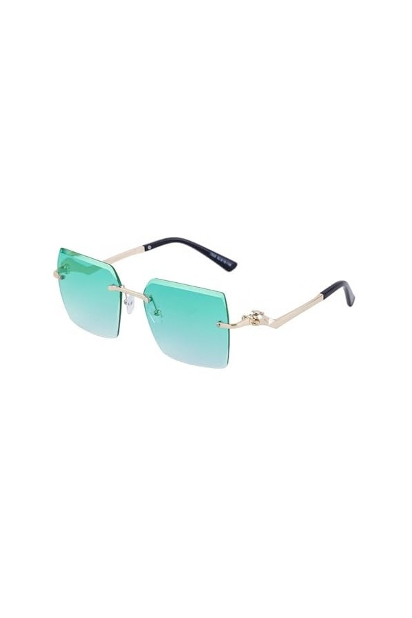 MUTYNE Lunettes de Soleil sans Monture Femmes Tendance Luxe Mode Lunettes de Soleil Vintage Carrés Nuances, C4, Taille Unique