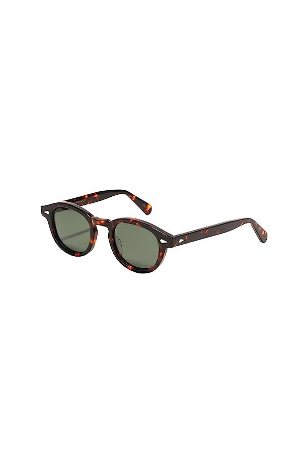 NOGRAX Lunettes de soleil polarisées pour homme et femme, monture pour homme, vert tortue, taille M 46 mm, sans boîte, Écaill