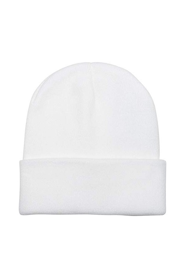 styleBREAKER Classique Bonnet Tricoté, Fine Tricot, Chaud, Unisexe 04024029, Couleur:Blanc