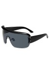 HCHES Lunettes de soleil de sport femmes une pièce masque surdimensionné forme visière lunettes de soleil hommes lunettes cou
