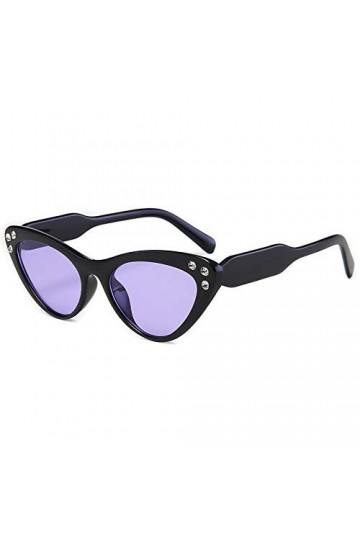 QINGZHOU Lunettes de soleil, mode œil de chat femme lunettes de soleil à la mode dégradé diamant lunettes de soleil visage ro