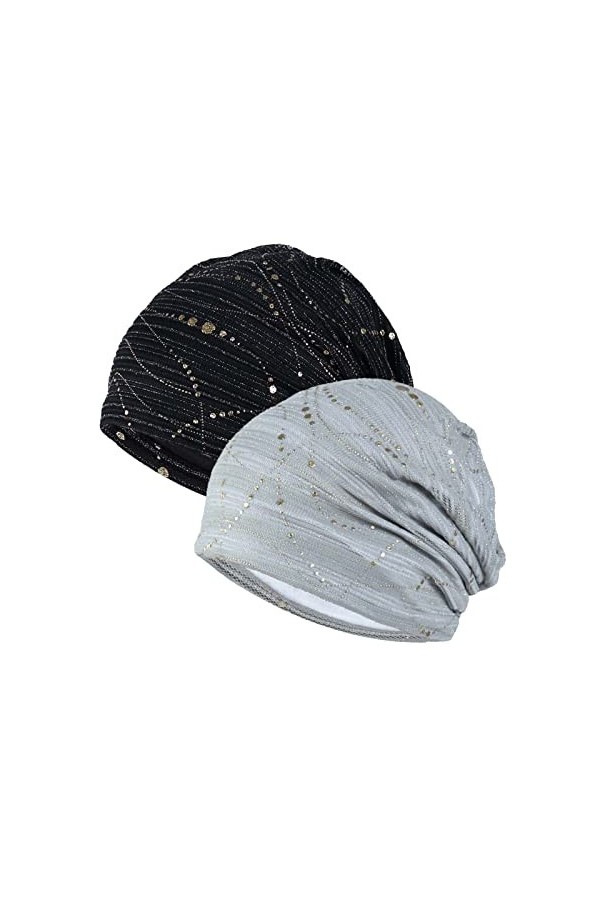 WELROG Chapeau de Chimio Femmes Bonnet Foulard en Dentelle Super Doux Souple Turban Couvre-Chef Head Wraps Sleep Caps pour Le