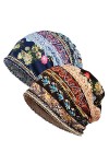 WELROG Chapeau de Chimio Femmes Bonnet Foulard en Dentelle Super Doux Souple Turban Couvre-Chef Head Wraps Sleep Caps pour Le