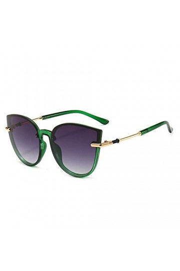 QINGZHOU Lunettes De Soleil,Lunettes De Soleil Œil De Chat Personnalisé Lunettes De Soleil Sauvages Femmes, Cadre Vert Double