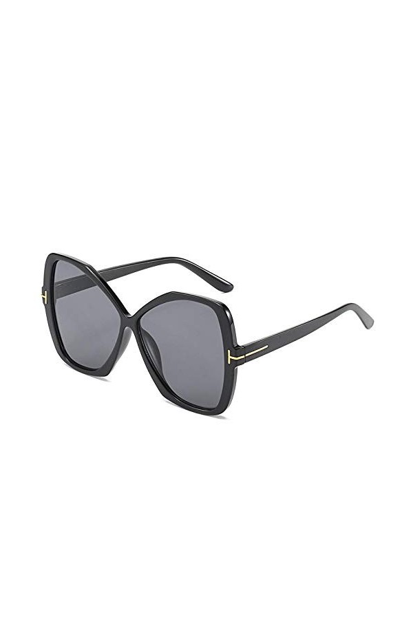 QINGZHOU Lunettes De Soleil,Personnalité Lunettes De Soleil Bowknot Femmes Mode Grand Cadre Lunettes Sauvages, Cadre Noir Fil