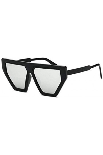 ZYIZEE Lunettes de Soleil Lunettes de Soleil Miroir Plat Unisexe Nuances Hommes Cool Punk Lunettes Grand Cadre Femmes rétro L