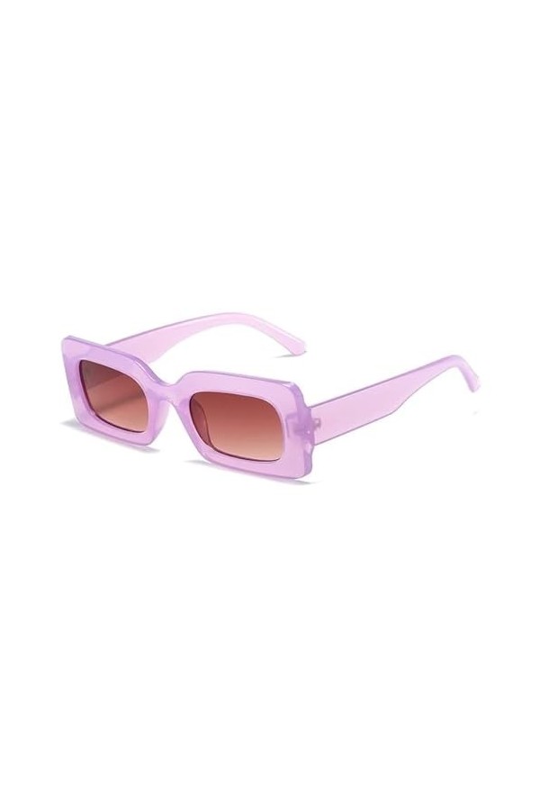 Lunettes de soleil à la mode Lunettes de soleil polarisées Lunettes de soleil femme Rectangle Grand cadre Violet Lunettes car