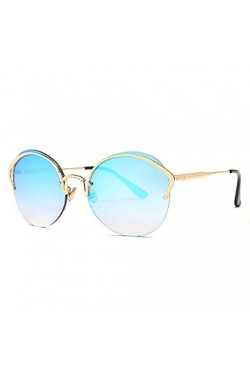 NIUASH Lunettes de Soleil polarisées Femmes Lunettes de Soleil Semi-sans Monture Diamant décoration Cadre Lunettes de Soleil 